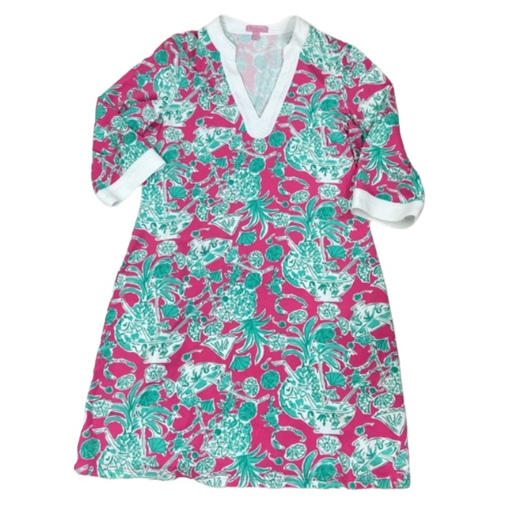 Lilly Pulitzer scorpion bowl tropical tiki bar pineapple dress. L - Picture 1 of 9